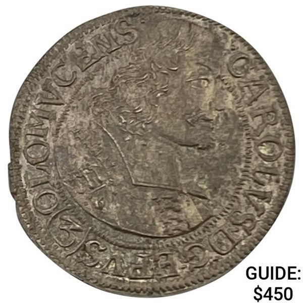 1670 Austria Silver 3 Kreuzer Karl II CHOICE AU