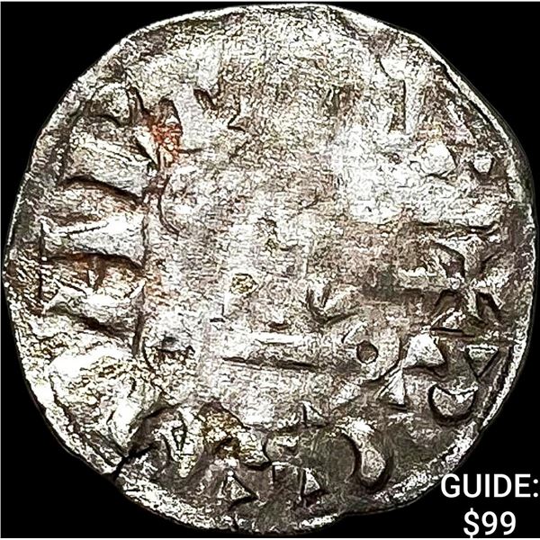 1150-1200 AD France Abbey of St.Martin Silver Denier NEARLY UNCIRCULATED