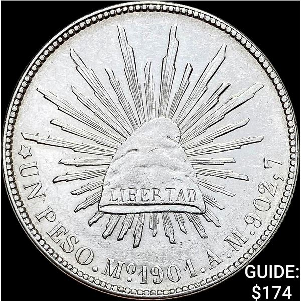 1901Mo AM Mexico Silver Peso UNCIRCULATED