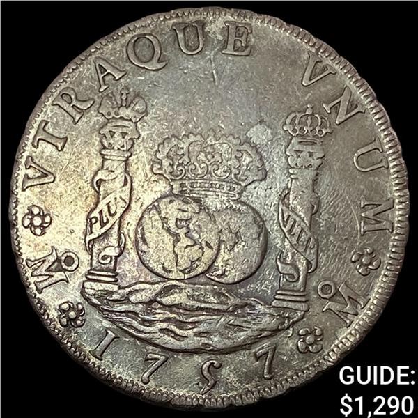 1757Mo-MM Mexio Silver 8 Reales CLOSELY UNCIRCULATED