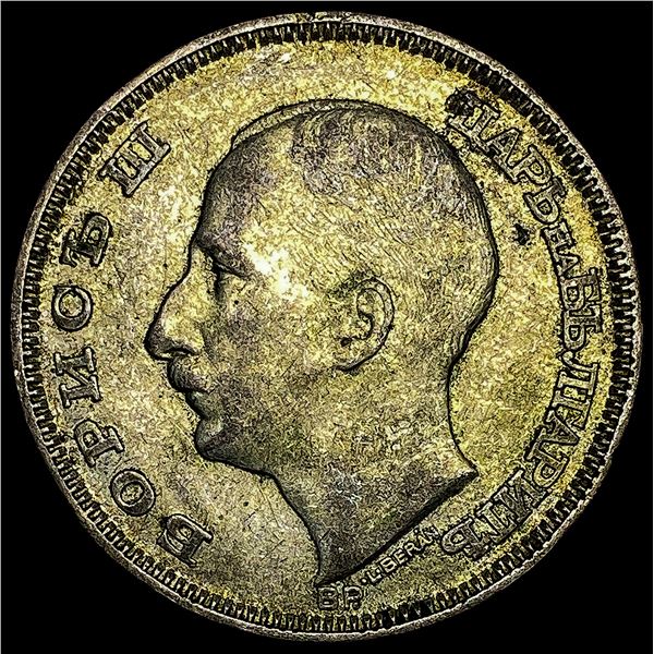 1930 BP Bulgaria Boris III Silver 100 Lev NEARLY UNCIRCULATED
