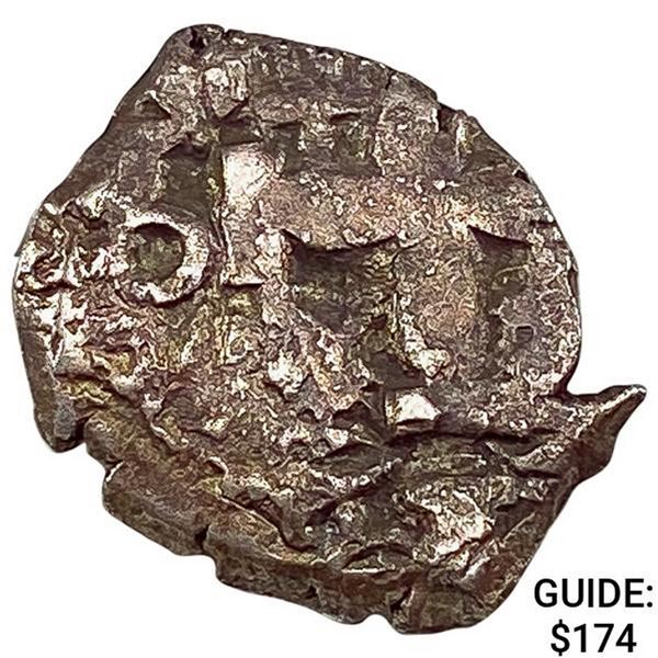 1500-1600's Spanish Empire Silver 1 Reales Cob NEARLY UNCIRCULATED