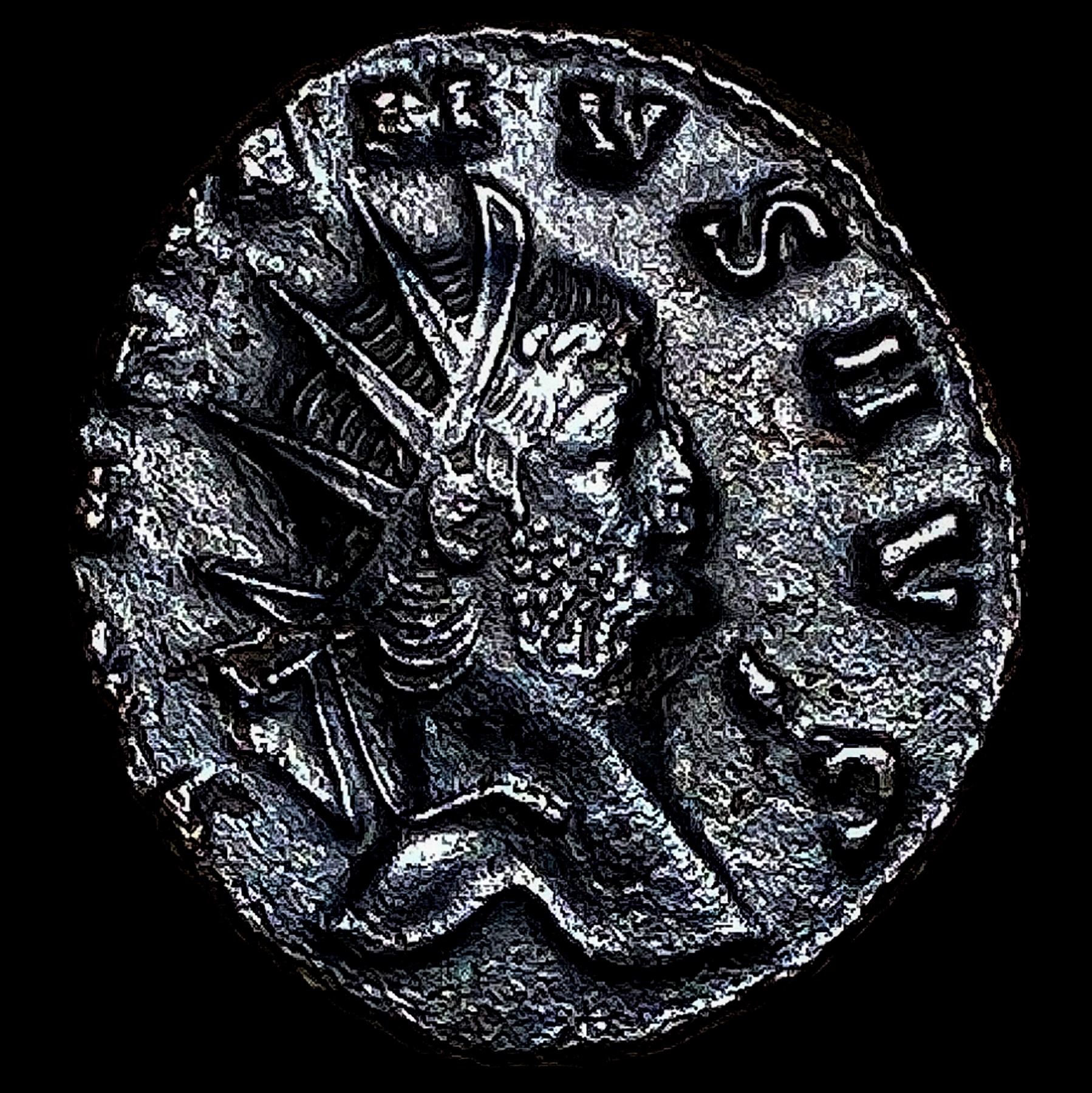 Roman Gallienus, 253-268 AD BI DBL Denarius CHOICE AU