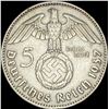 Image 2 : 1937-J Germany Silver 5 Reichsmark CLOSELY UNCIRCULATED