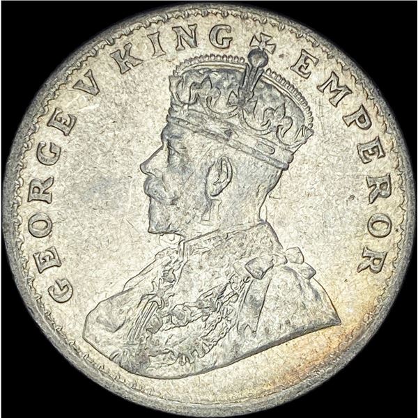 1919 India George V Silver One Rupees ABOUT UNCIRCULATED