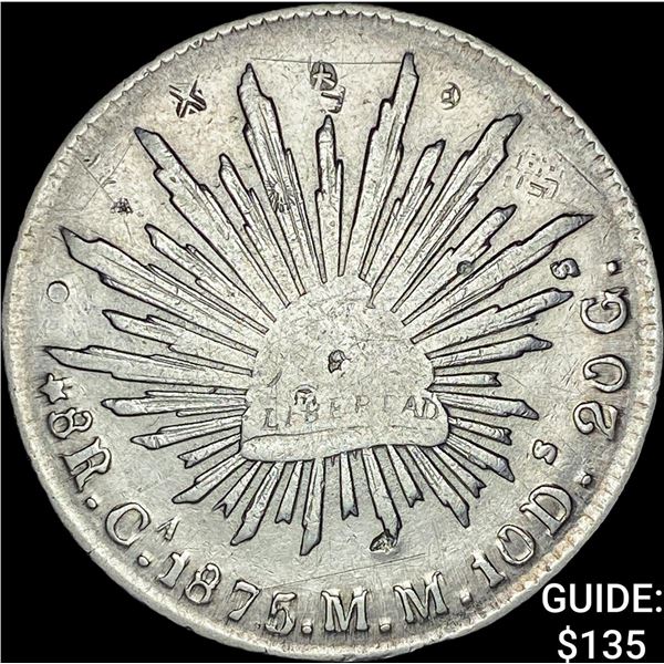 1875-CA Mexico Silver 8 Reales CLOSELY UNCIRCULATED