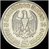 Image 2 : 1936-A Germany Silver 5 Reichsmark CLOSELY UNCIRCULATED