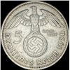 Image 2 : 1936-A Germany Silver 5 Reichsmark CLOSELY UNCIRCULATED