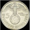 Image 2 : 1936-A Germany Silver 5 Reichsmark CLOSELY UNCIRCULATED