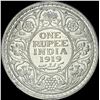 Image 2 : 1919 India George V Silver One Rupees UNCIRCULATED