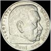 Image 1 : 1936-J Germany Silver 5 Reichsmark CLOSELY UNCIRCULATED