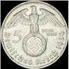 Image 2 : 1936-J Germany Silver 5 Reichsmark CLOSELY UNCIRCULATED