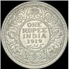 Image 2 : 1919 India George V Silver One Rupees UNCIRCULATED