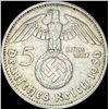 Image 2 : 1936-D Germany Silver 5 Reichsmark CLOSELY UNCIRCULATED
