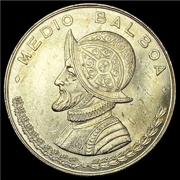 1961 Panama Silver Half Balboa UNCIRCULATED