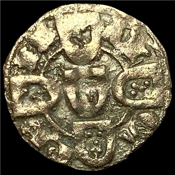 1261-1325 Crusades Portugal Silver Dinero -Dinis I NEARLY UNCIRCULATED