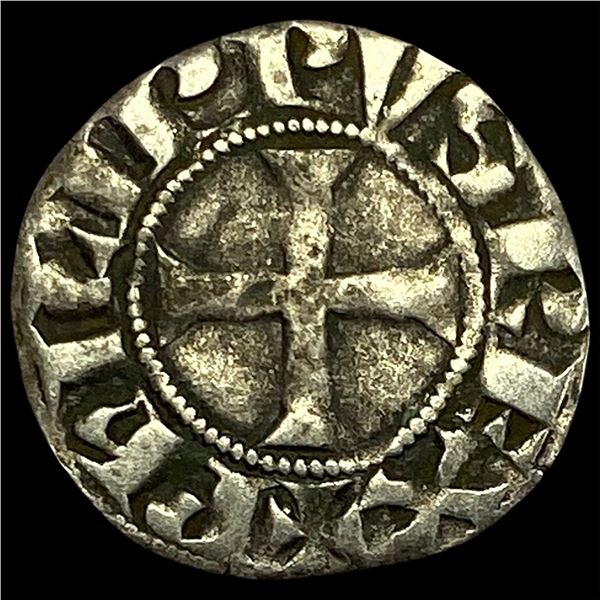 1297-1301 Frankish-Greece Silver Denier NEARLY UNCIRCULATED