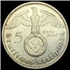 Image 2 : 1936-E Germany Silver 5 Reichsmark CLOSELY UNCIRCULATED