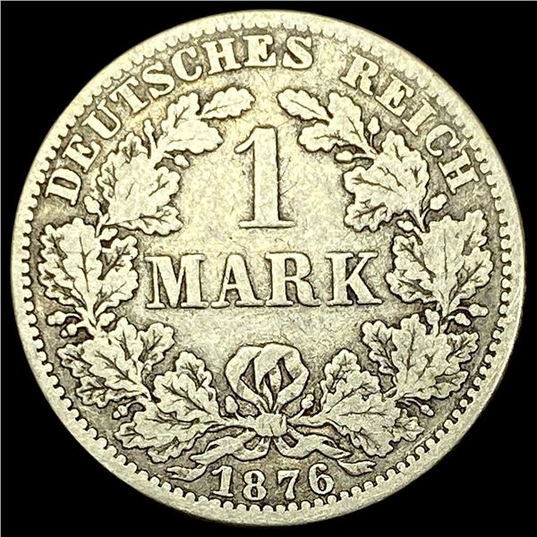 1876-A Germany Silver 1 Reichsmark NEARLY UNCIRCULATED