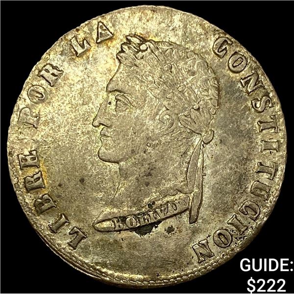 1853 PTS FP Bolivia Silver 4 Soles CLOSELY UNCIRCULATED
