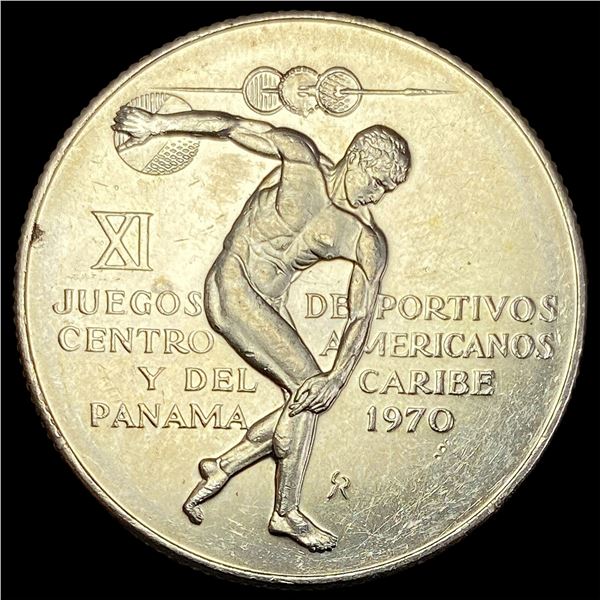 1970 Panama Silver 5 Balboas UNCIRCULATED
