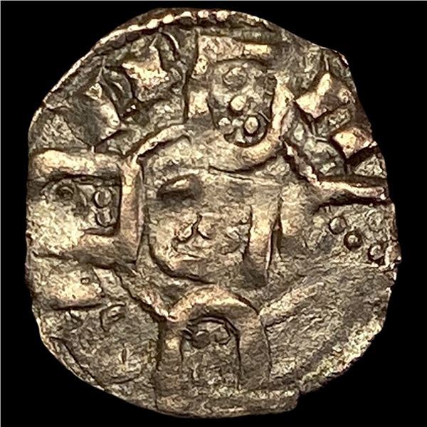 1261-1325 Crusades Portugal Silver Dinero -Dinis I NEARLY UNCIRCULATED