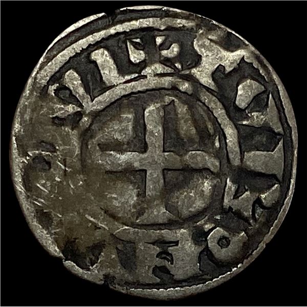 1297-1301 AD Frankish-Greece Silver Denier NEARLY UNCIRCULATED
