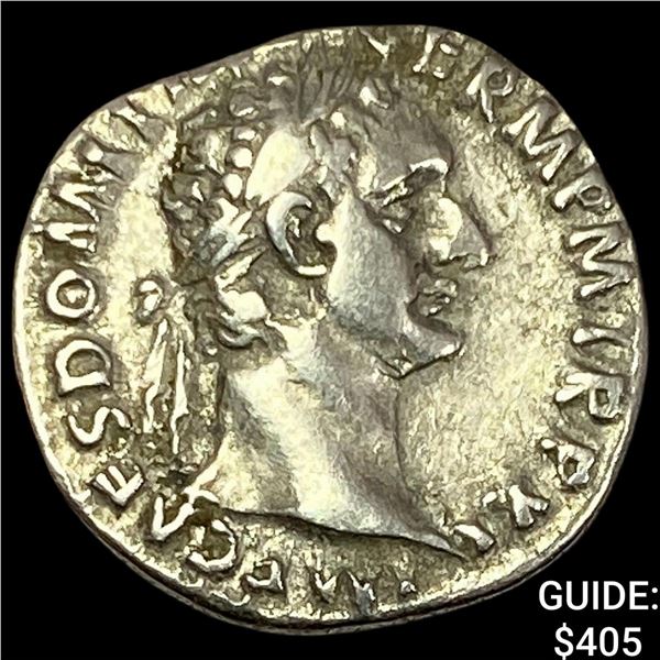 Roman Domitian, 81-96 AD Silver Denarius CLOSELY UNCIRCULATED