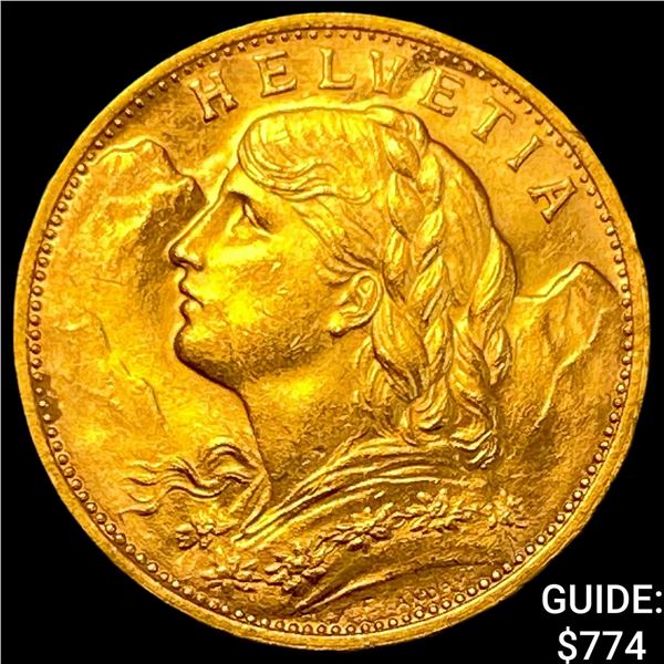 1980 Switzerland .1867oz Gold 20 Francs UNCIRCULATED