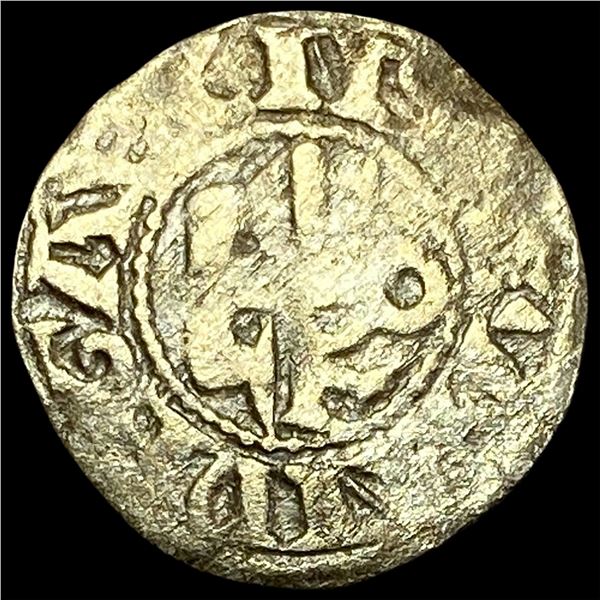 1100's Crusades France Anjou Silver Denier NEARLY UNCIRCULATED