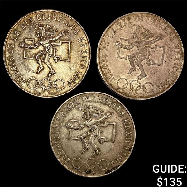 [3]1968 Mexico Silver 25 Pesos NEARLY UNCIRCULATED