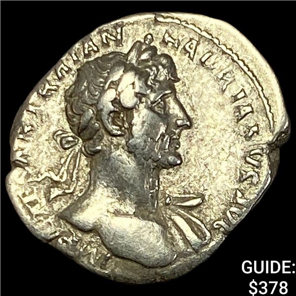 Roman Hadrian, 117-138 AD Silver Denarius CLOSELY UNCIRCULATED