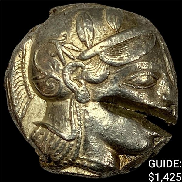455-490 BC Athens Owl SIlverTetradrachm CLOSELY UNCIRCULATED