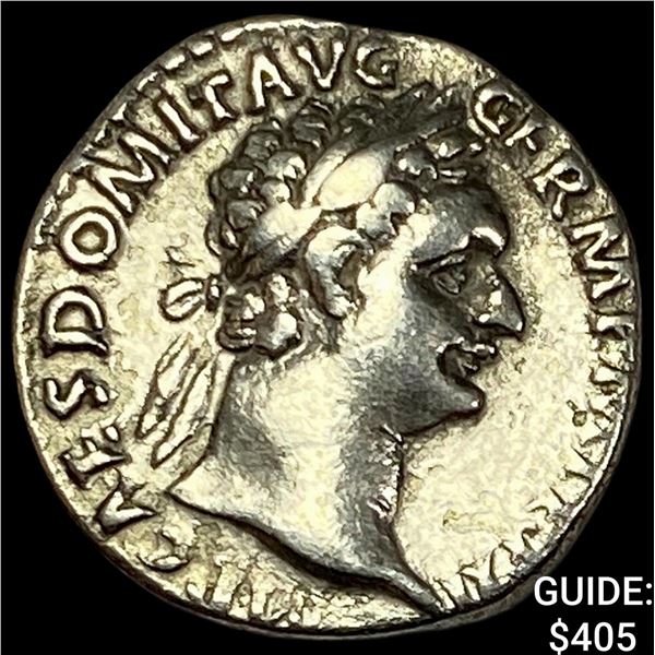 Roman Domitian 81-96 AD SIlver Denarius CLOSELY UNCIRCULATED