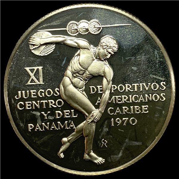 1970 Panama Silver 5 Balboas UNCIRCULATED