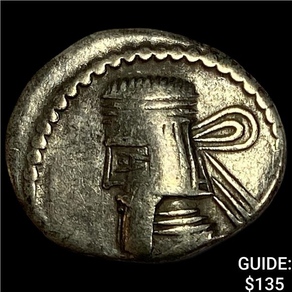 247-224 AD Pathian Empire Silver Drachm NEARLY UNCIRCULATED