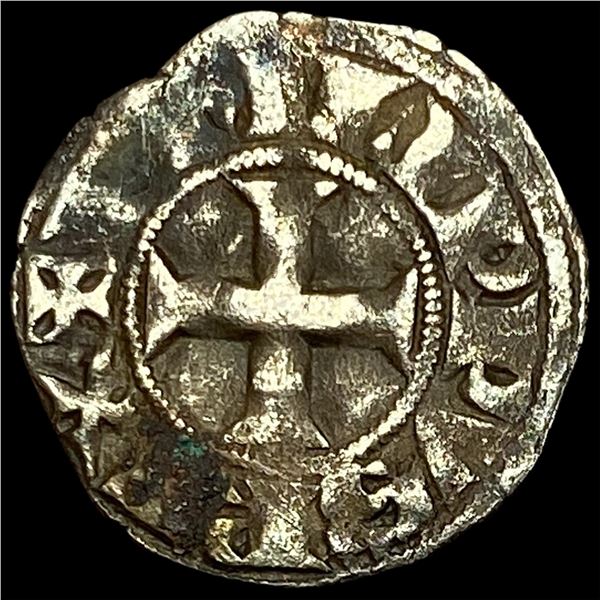 1297-1301 Crusaders Frankish Greece Silver Denier NEARLY UNCIRCULATED