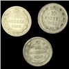 Image 2 : [3]1923 Soviet Silver Coin 10 Kopeks CLOSELY UNCIRCULATED