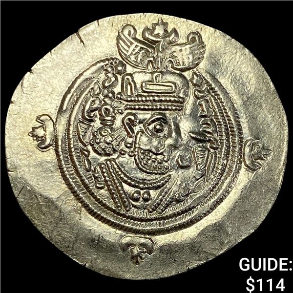 Sasanian Empire 590-628 AD Silver Drachm UNCIRCULATED