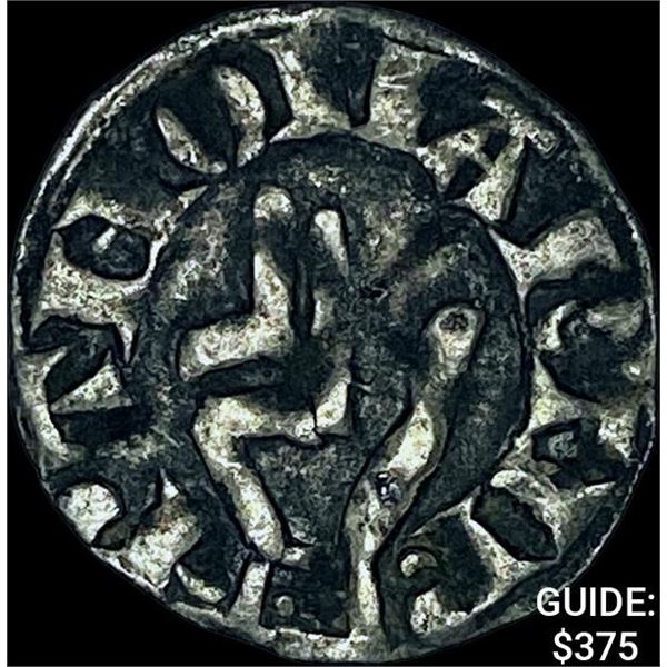 1100s-1300s France Besancon Silver Denier CH AU
