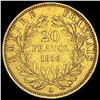 Image 2 : 1856-A France Napolean III Gold 20 Francs CLOSELY UNCIRCULATED