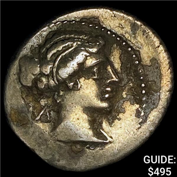 89 BC Roman Rep M. Cato Silver Denarius NEARLY UNCIRCULATED