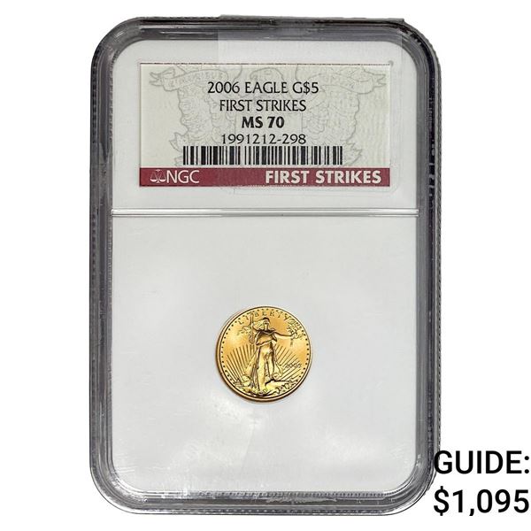2006 $5 Gold Eagle 1/10oz NGC MS70