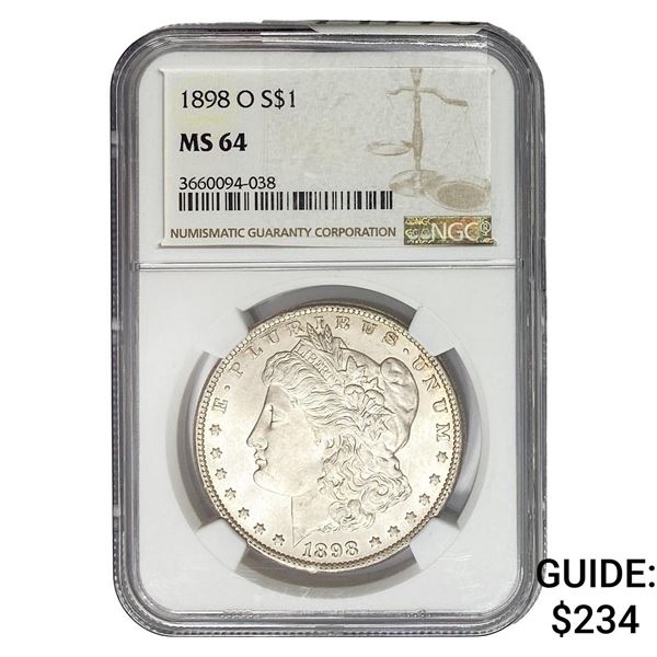 1898-O Morgan Silver Dollar NGC MS64
