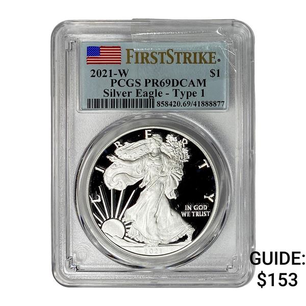 2021-W Silver Eagle PCGS PR69 DACM Type 1