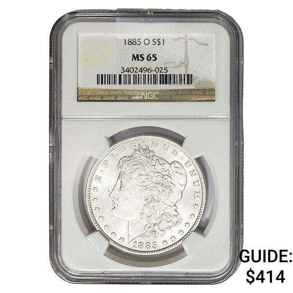 1885-O Morgan Silver Dollar NGC MS65