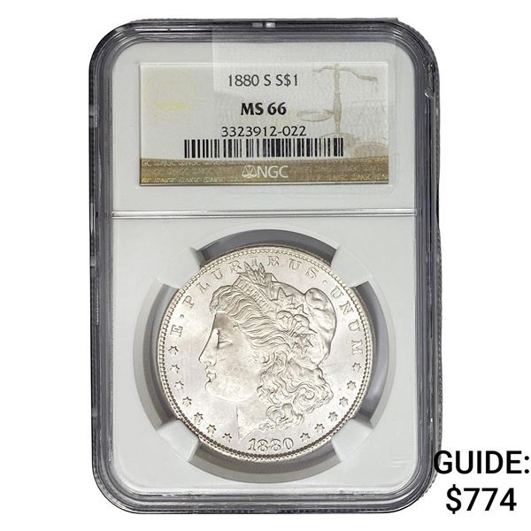 1880-S Morgan Silver Dollar NGC MS66