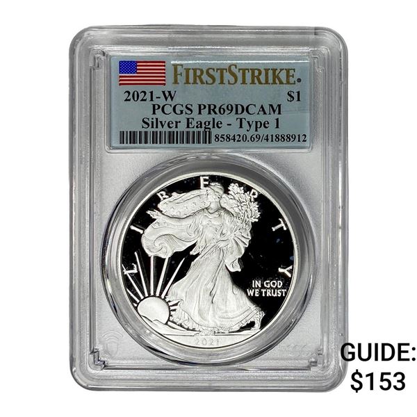 2021-W Silver Eagle PCGS PR69 DCAM Type 1
