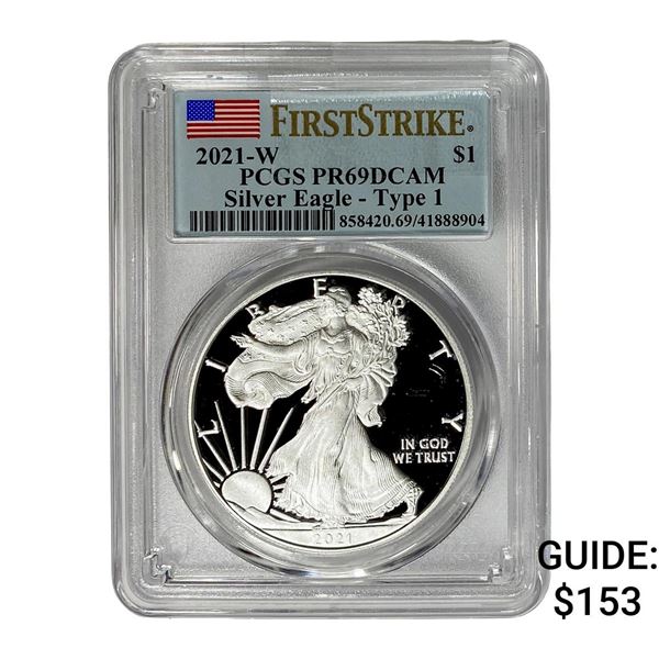 2021-W Silver Eagle PCGS PR69 DCAM Type1