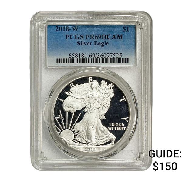 2018-W Silver Eagle PCGS PR69 DCAM